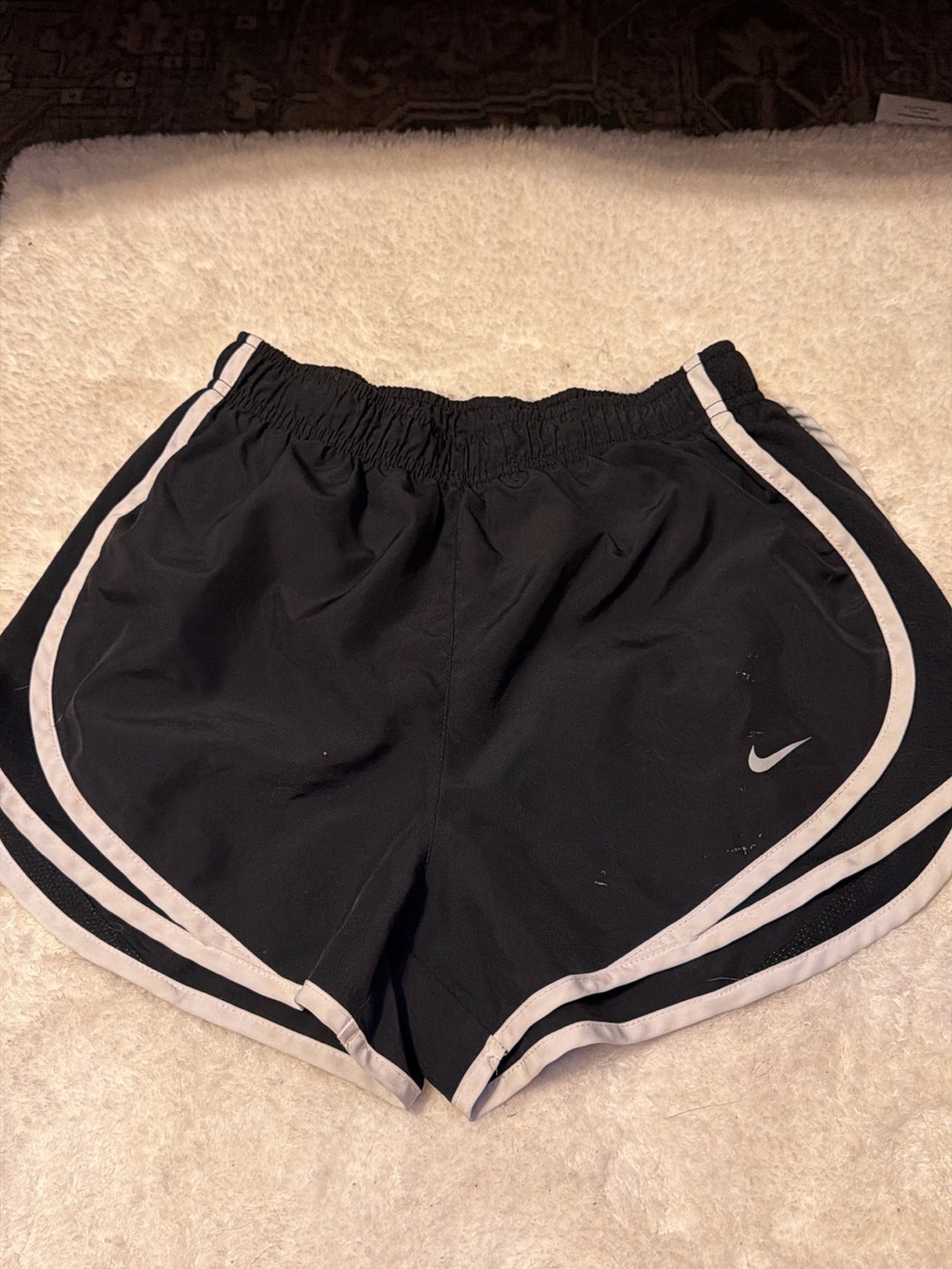 Nike Dri-Fit Black Athletic Shorts with White Trim